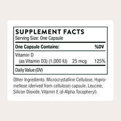 THORNE close-up of a single vitamin D3 softgel highlighting smooth texture for easy swallowing