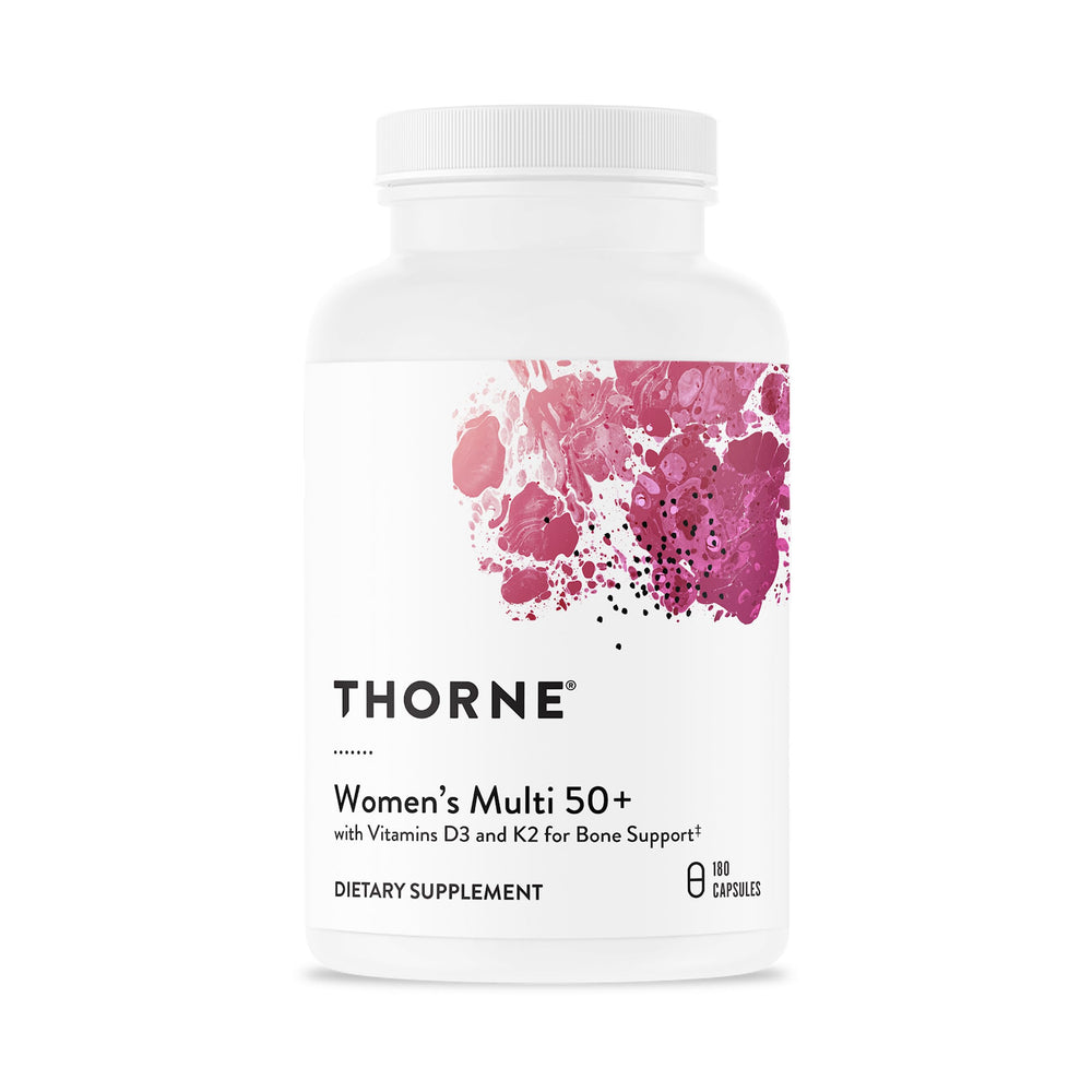 THORNE front bottle view showing product and long supply benefit