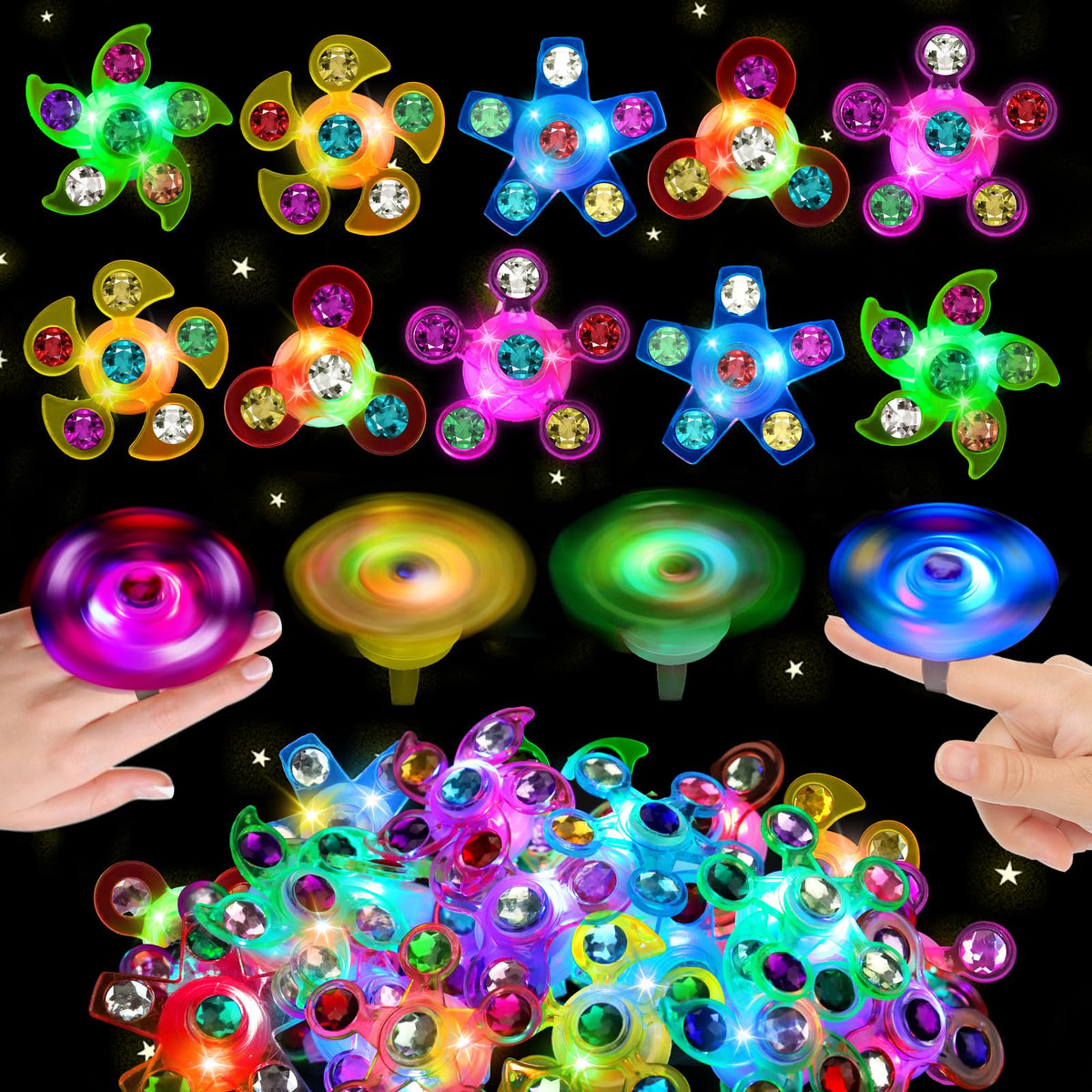 Thremhoo front packaging display showing 24 light up rings for easy party prep