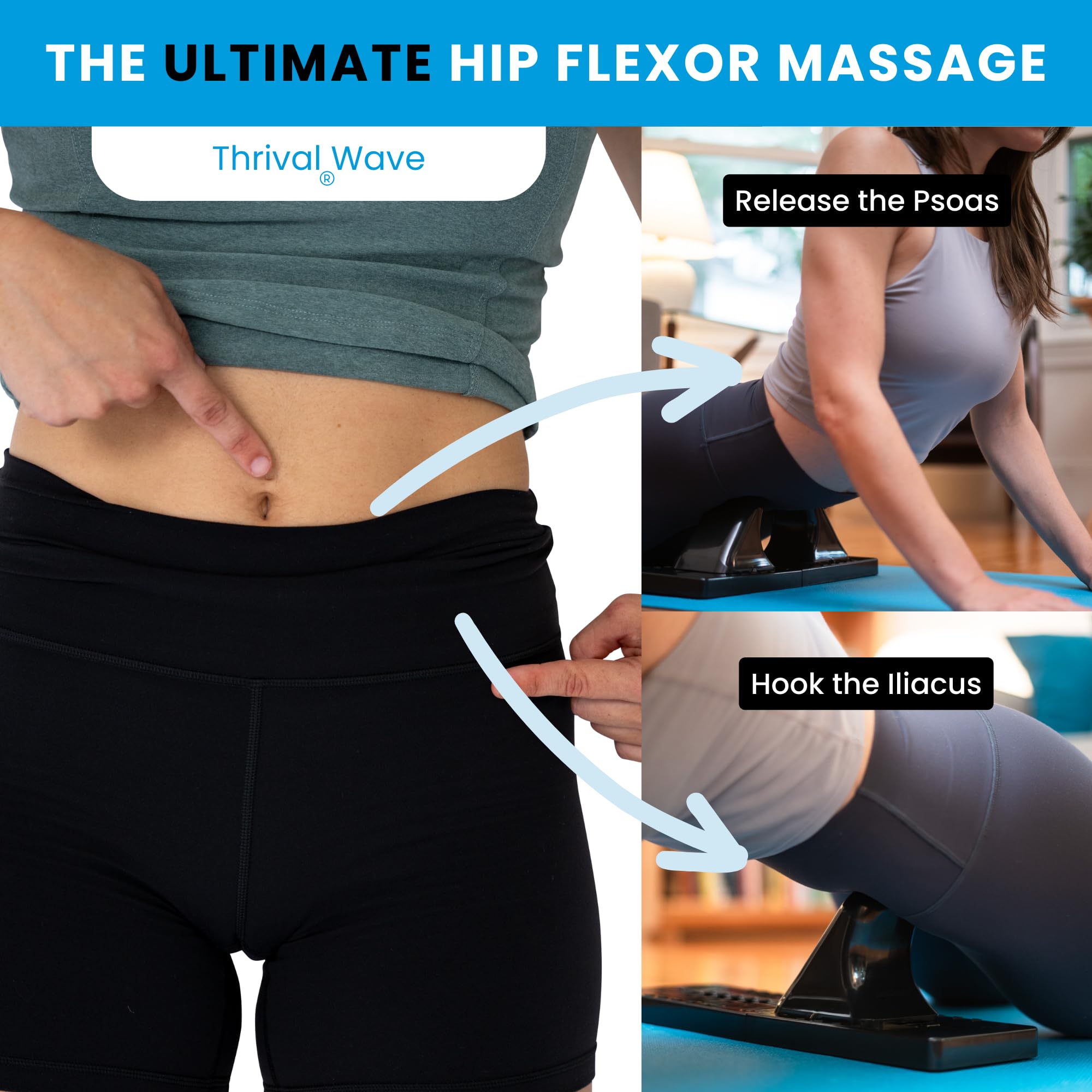 Detail of Thrival soft elastomer cover reducing discomfort and distributing pressure across muscle