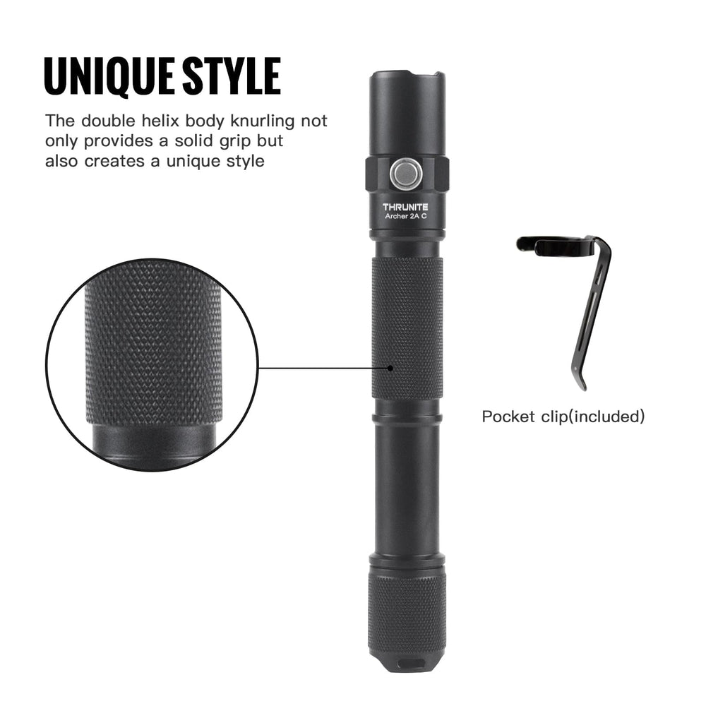 ThruNite Archer 2A C in camping setting demonstrating rugged waterproof use outdoors