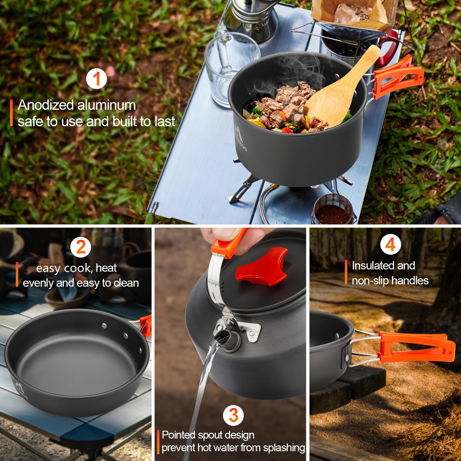 THTYBROS silicone handle close-up proving secure heat-resistant grip