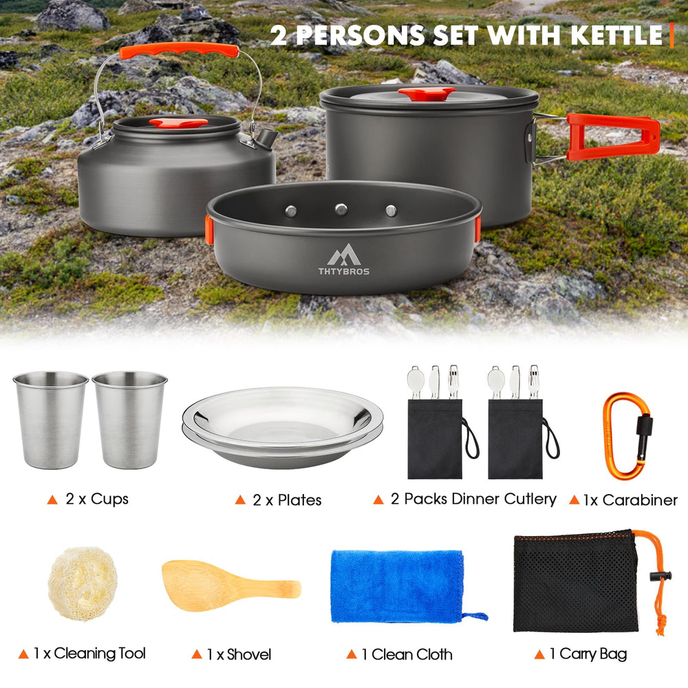 THTYBROS nested cookware in mesh bag showing space-saving convenience