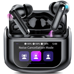 Thunelec front view of touch-screen case showing controls and battery