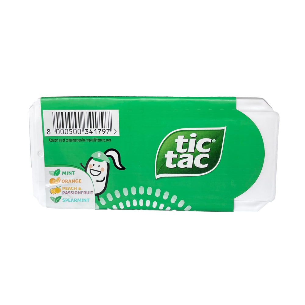 Tic Tac open mini box pouring mints to show controlled dispensing advantage