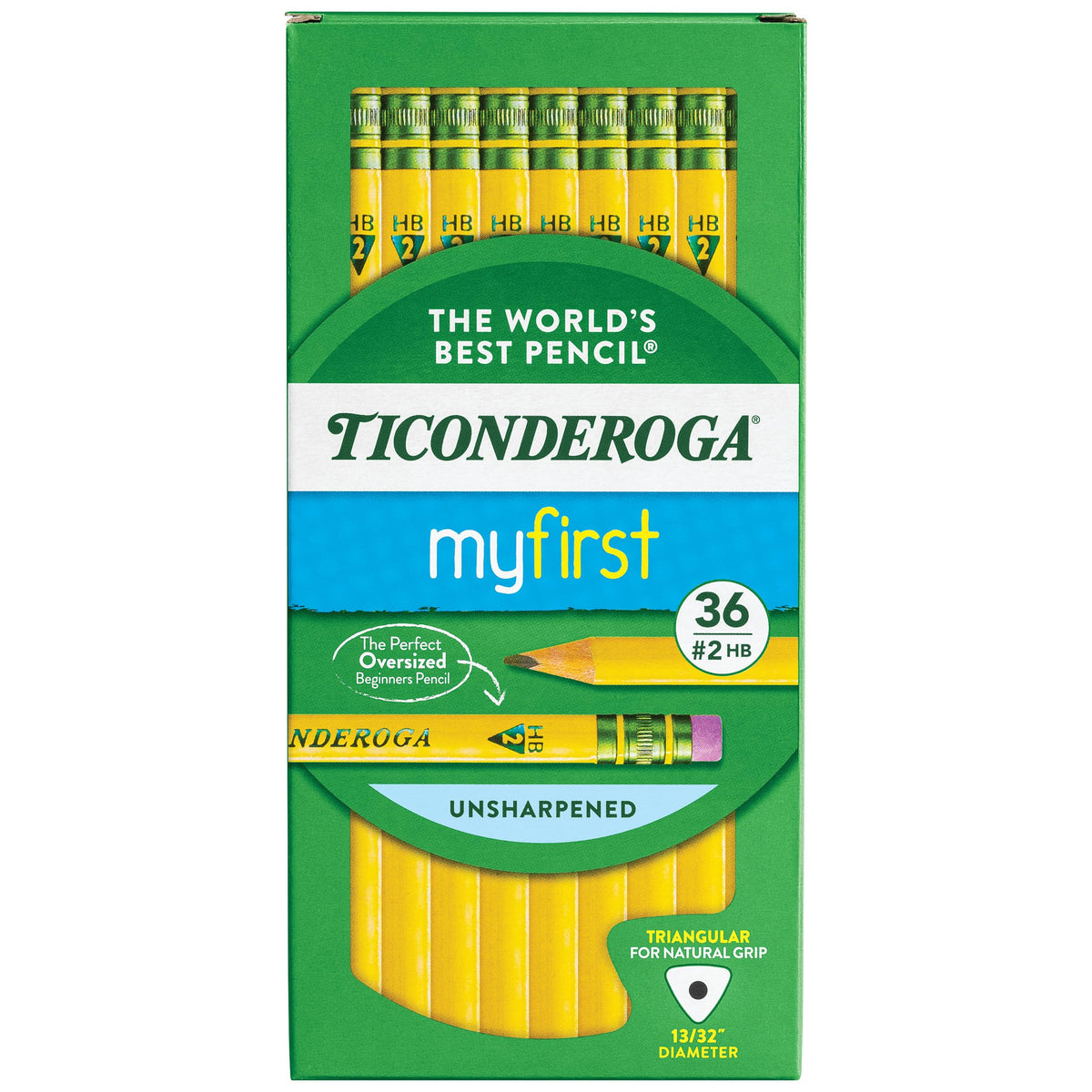 Ticonderoga front packaging showing My First Tri-Write pencils and benefits