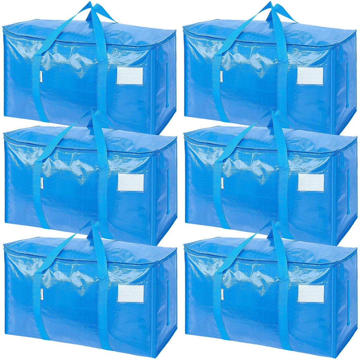 TICONN front view showing sky blue bag and larger capacity benefit