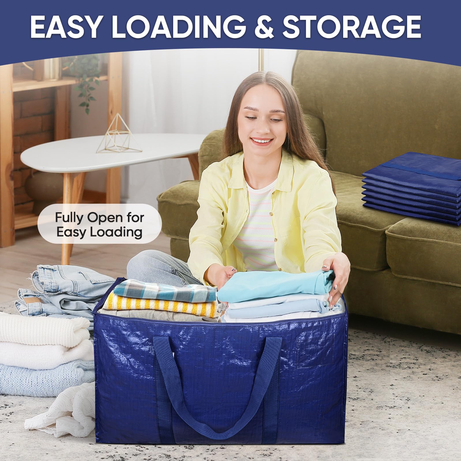 TICONN interior view with blankets demonstrating roomy soft-goods storage
