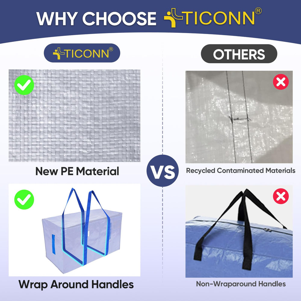 TICONN open-top loaded bag illustrating easy loading and access