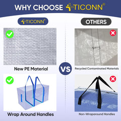 TICONN open-top loaded bag illustrating easy loading and access