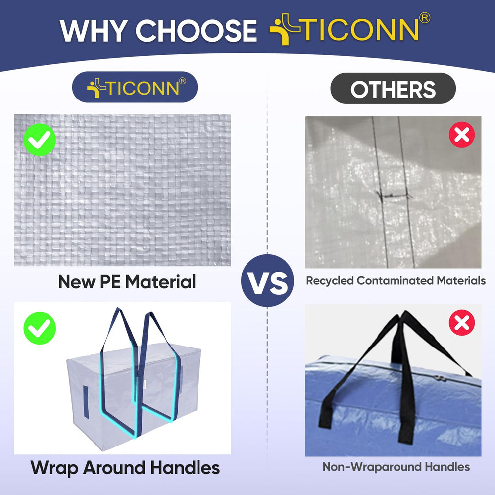 TICONN durable zipper close-up for secure, dust-resistant closure