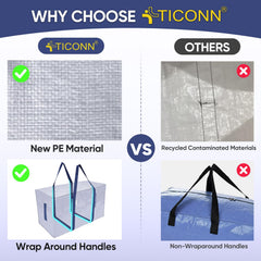 TICONN durable zipper close-up for secure, dust-resistant closure