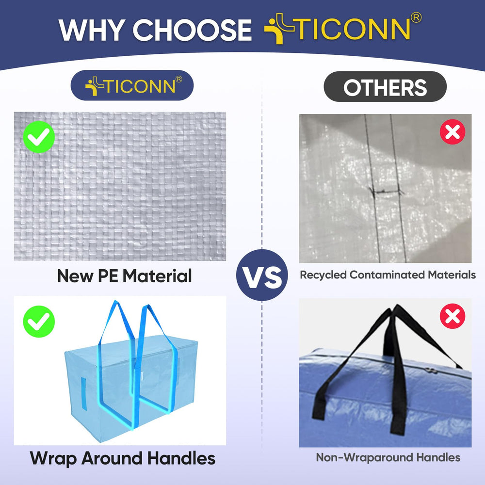 TICONN zipper detail highlighting secure closure and transport benefit