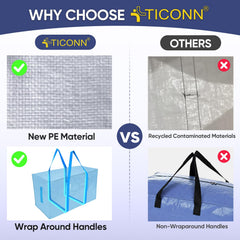 TICONN zipper detail highlighting secure closure and transport benefit