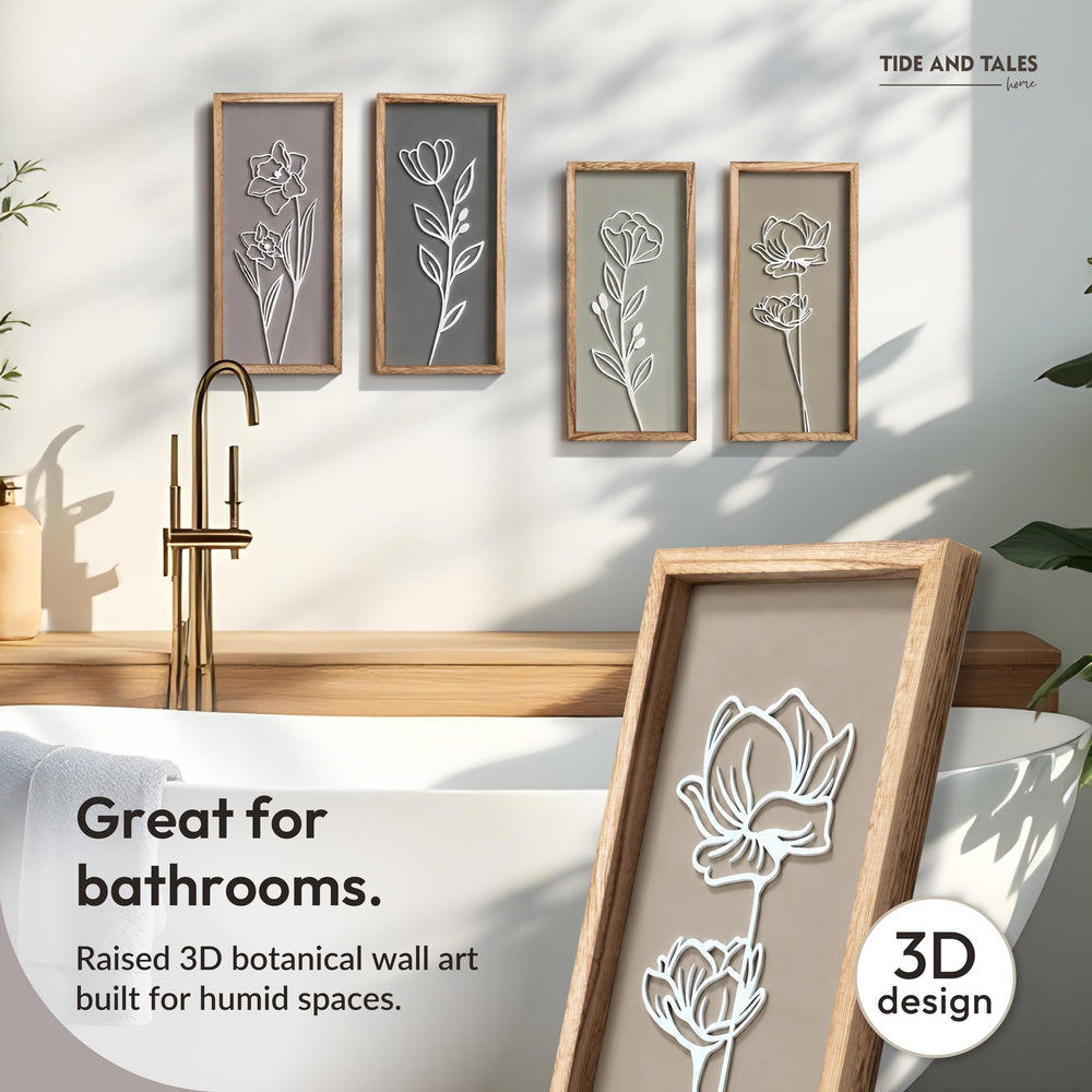 Tide and Tales panel held in hand demonstrating lightweight, easy-to-hang size