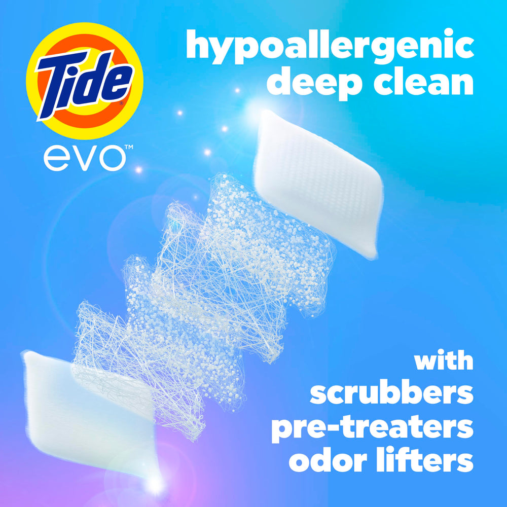 Tide evo tile dissolving in water for quick activation benefit