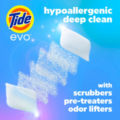 Tide evo tile dissolving in water for quick activation benefit