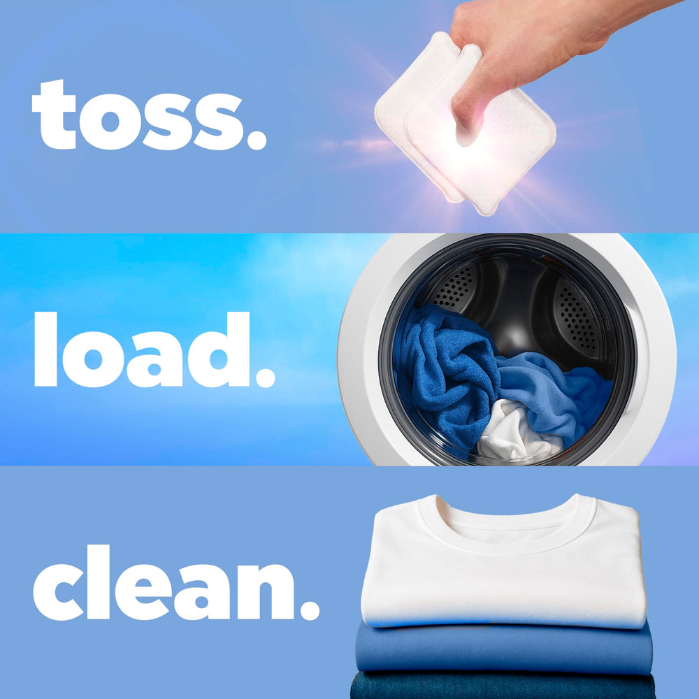 Tide evo tiles packed in suitcase for lightweight travel laundry