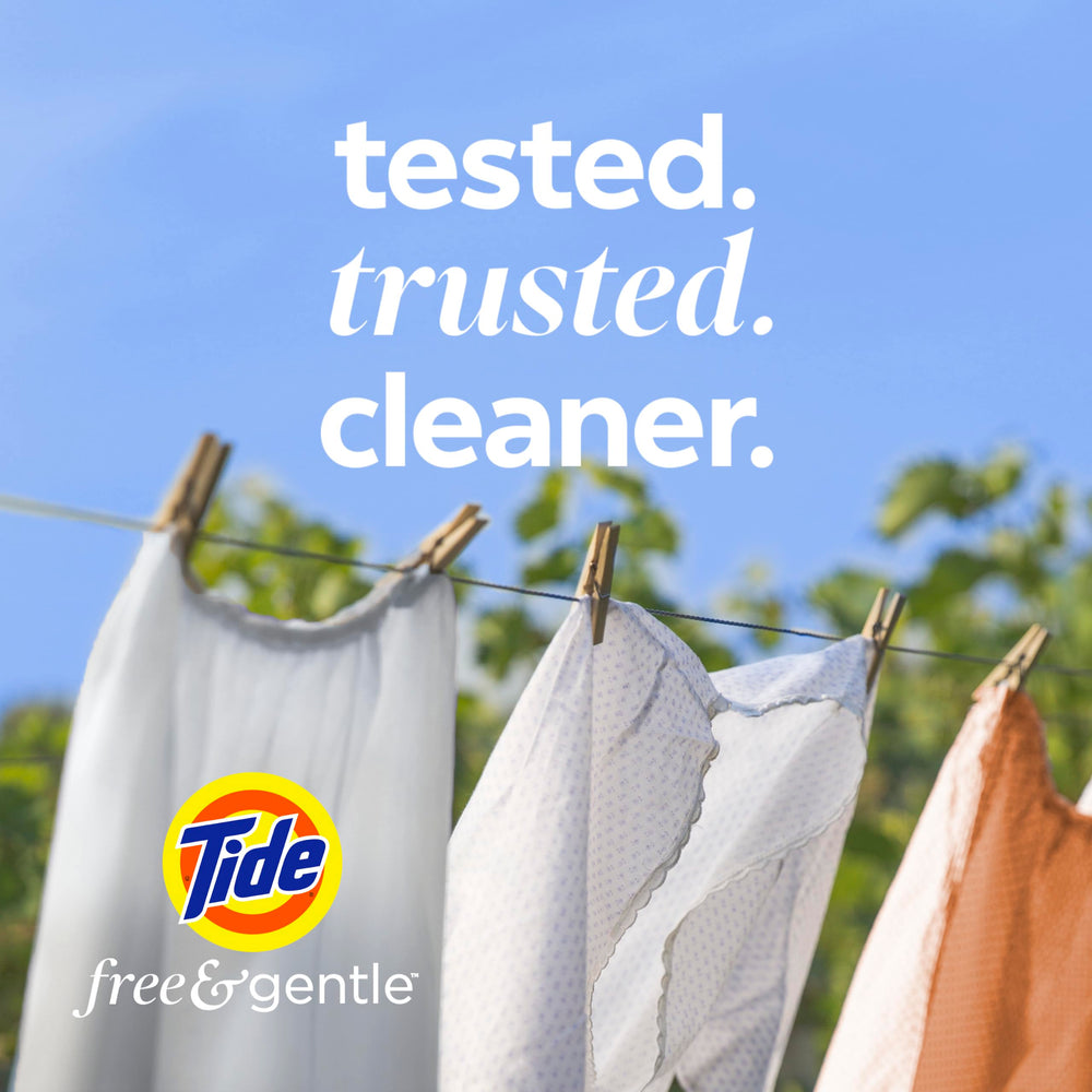 Tide bottle inside washing machine to show compatibility and convenience