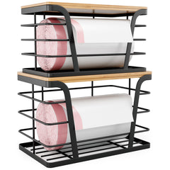 TIDIIABODE front view of both stackable holders showing organized storage benefit