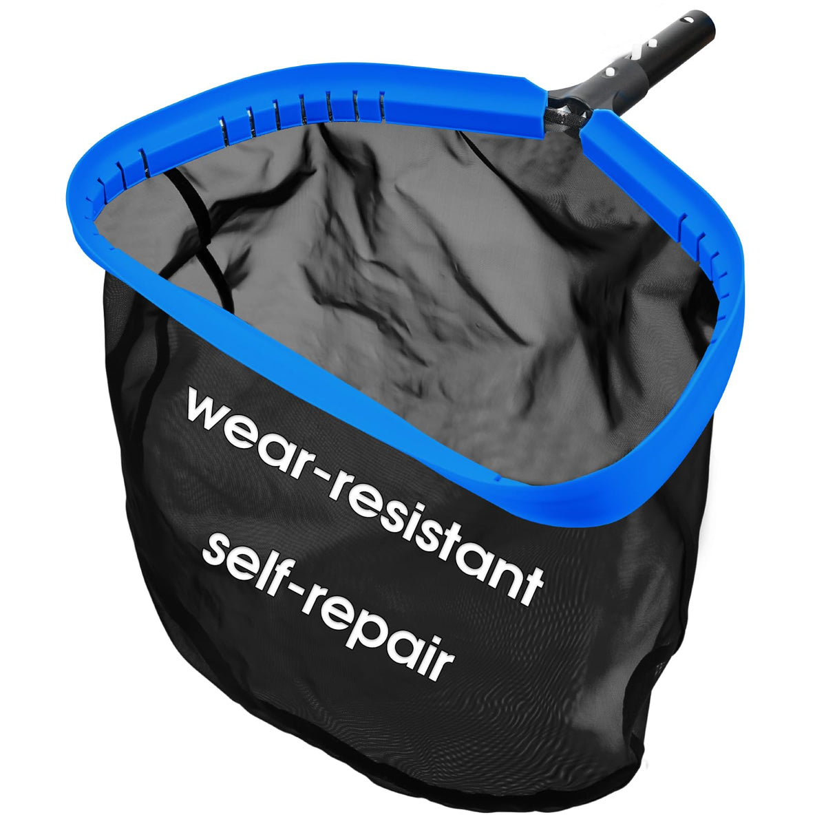 TidyMister front-facing skimmer net showing full frame, cleans faster