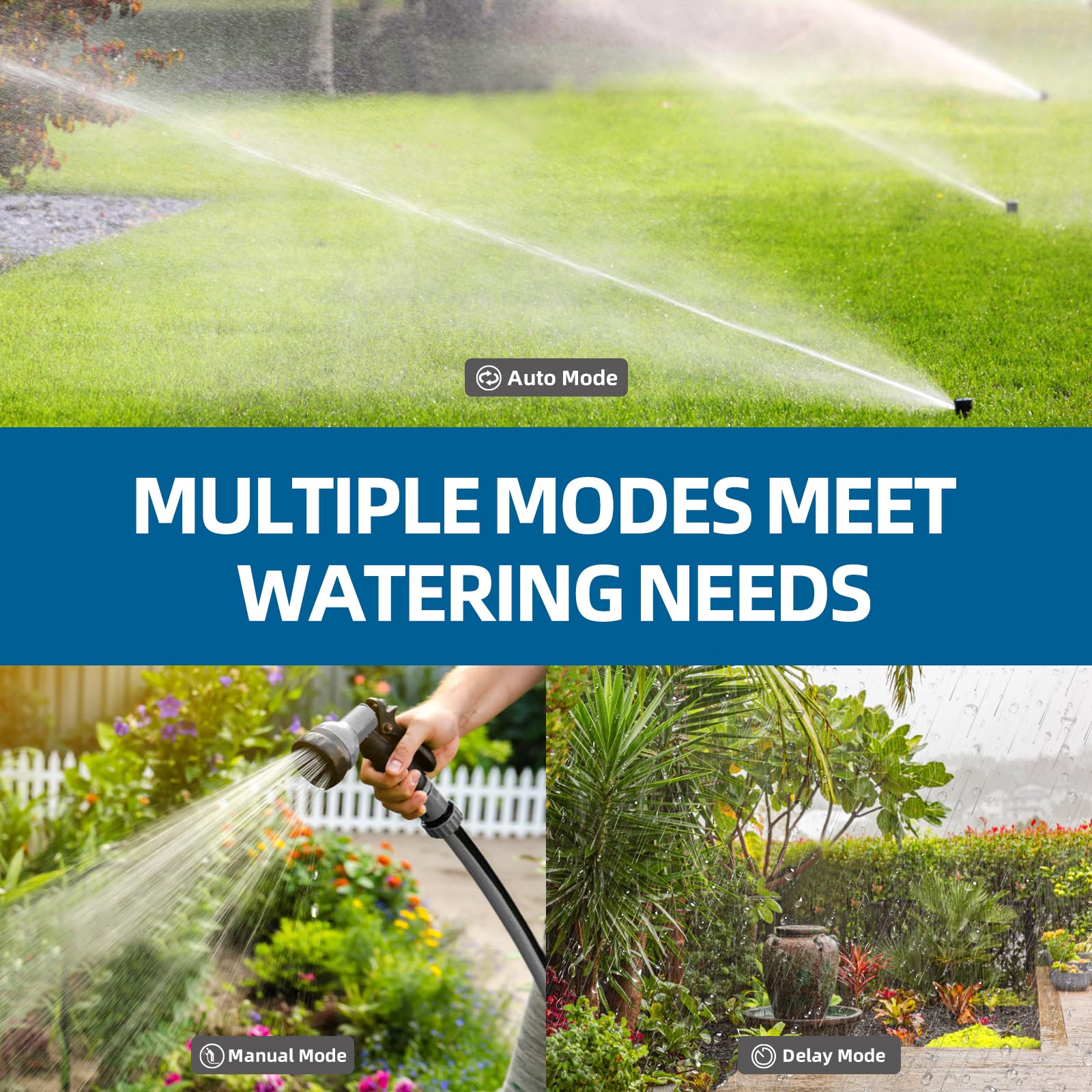 Tiffcofio in a garden setting illustrating reliable irrigation while away