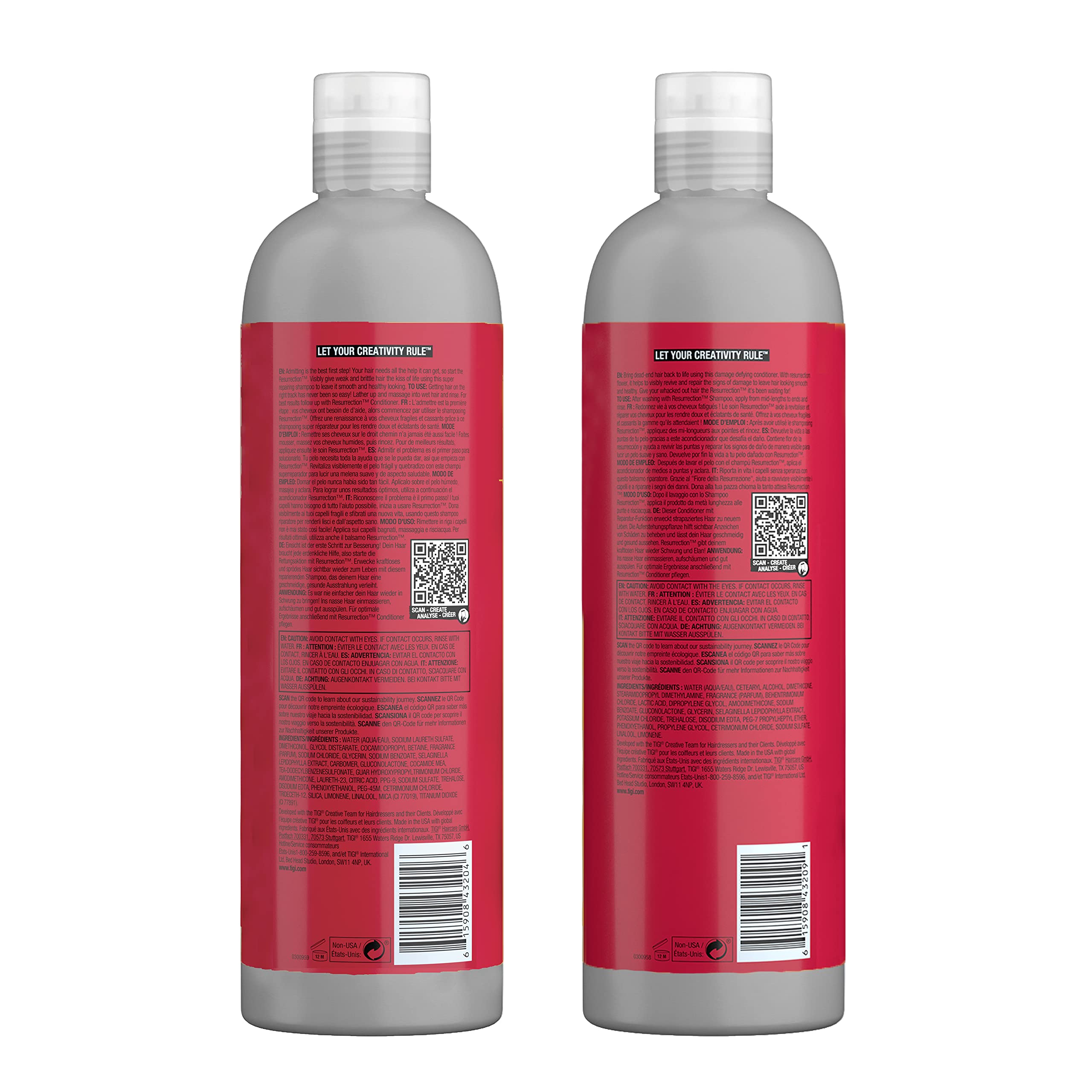 TIGI Bed Head Resurrection pump close-up demonstrating easy-dispense convenience