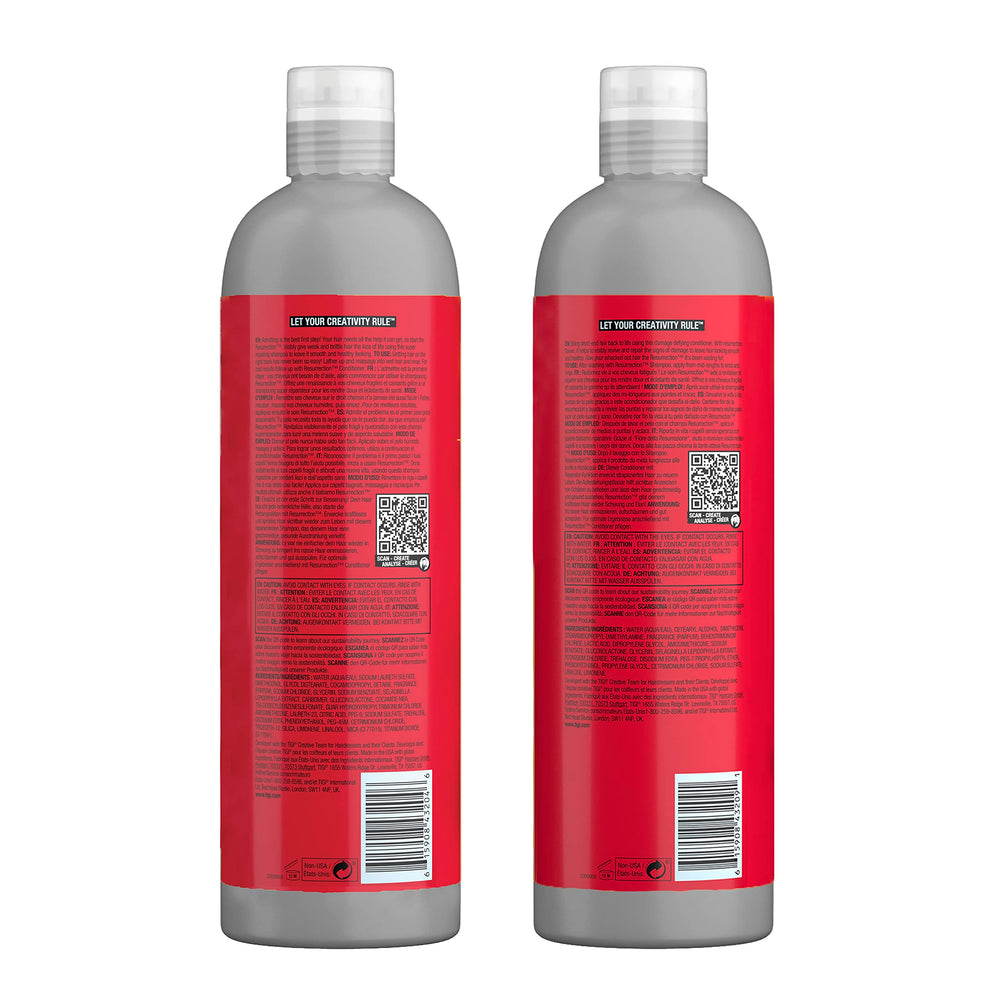 TIGI Bed Head Resurrection pump close-up demonstrating easy-dispense convenience