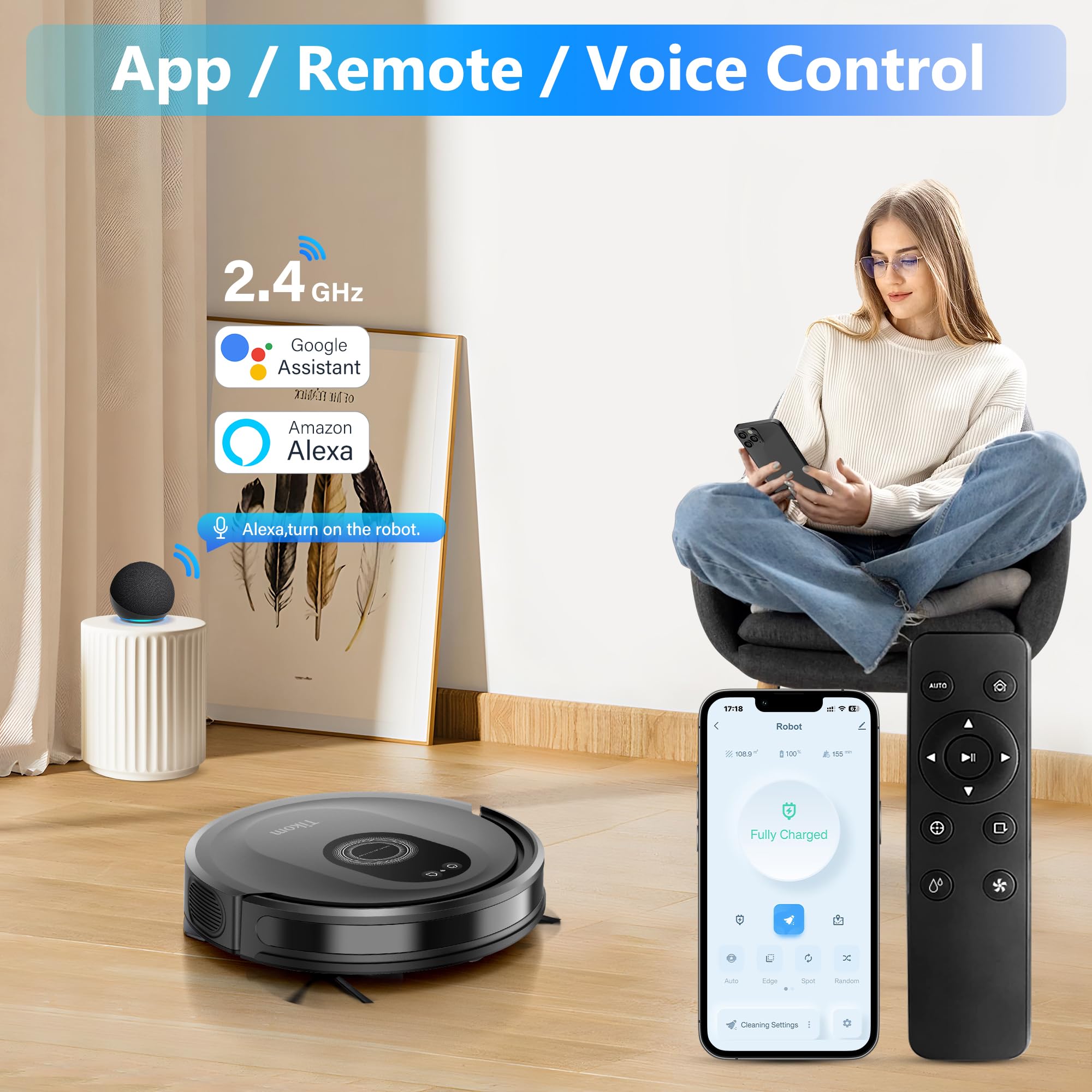 Tikom G8000 Max returning to charging dock for automatic self-charge convenience