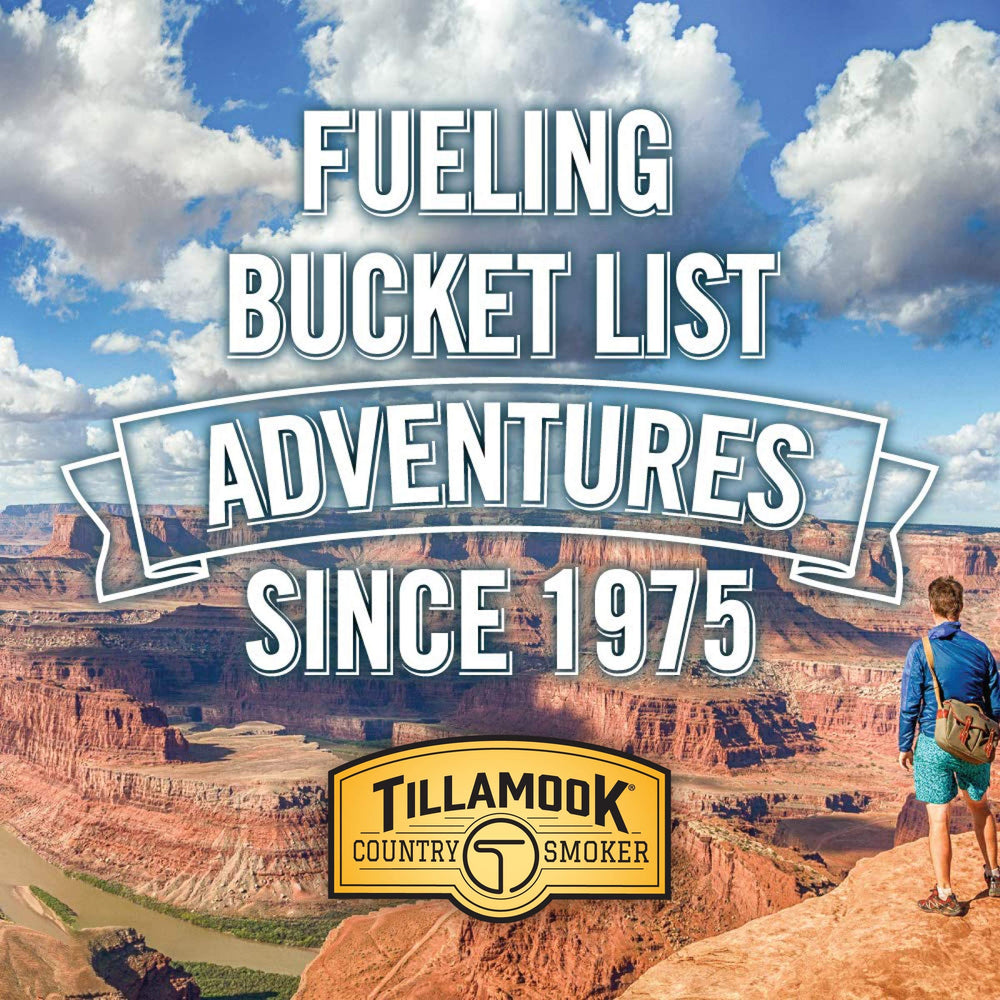 Tillamook Country Smoker open resealable jar with sticks inside, preserves freshness