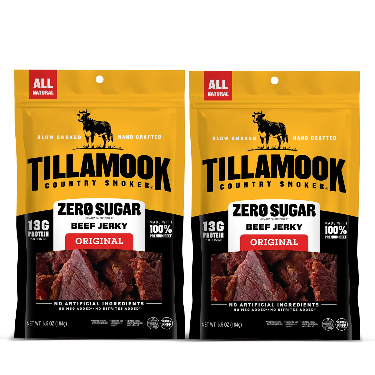 Tillamook Country Smoker front packaging showing zero sugar benefit