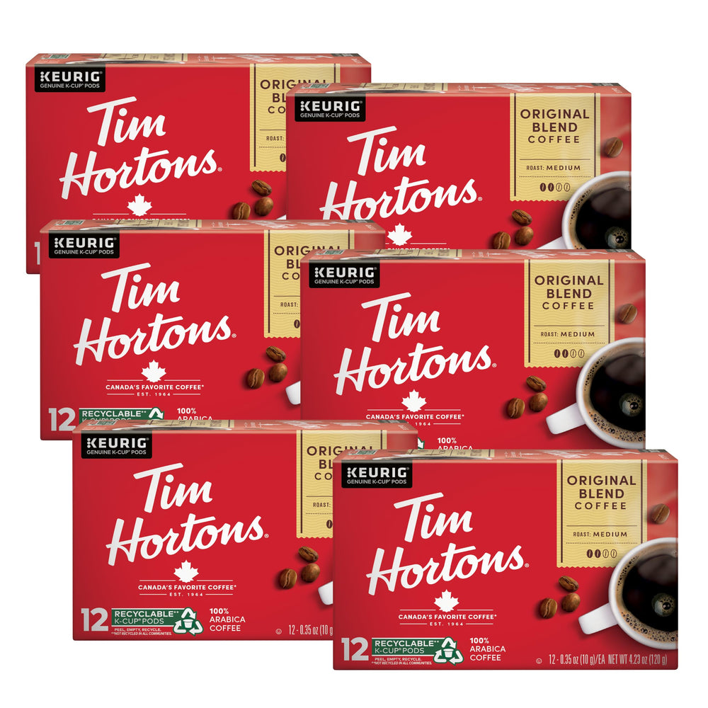 Tim Hortons front packaging showing Original Blend and benefits