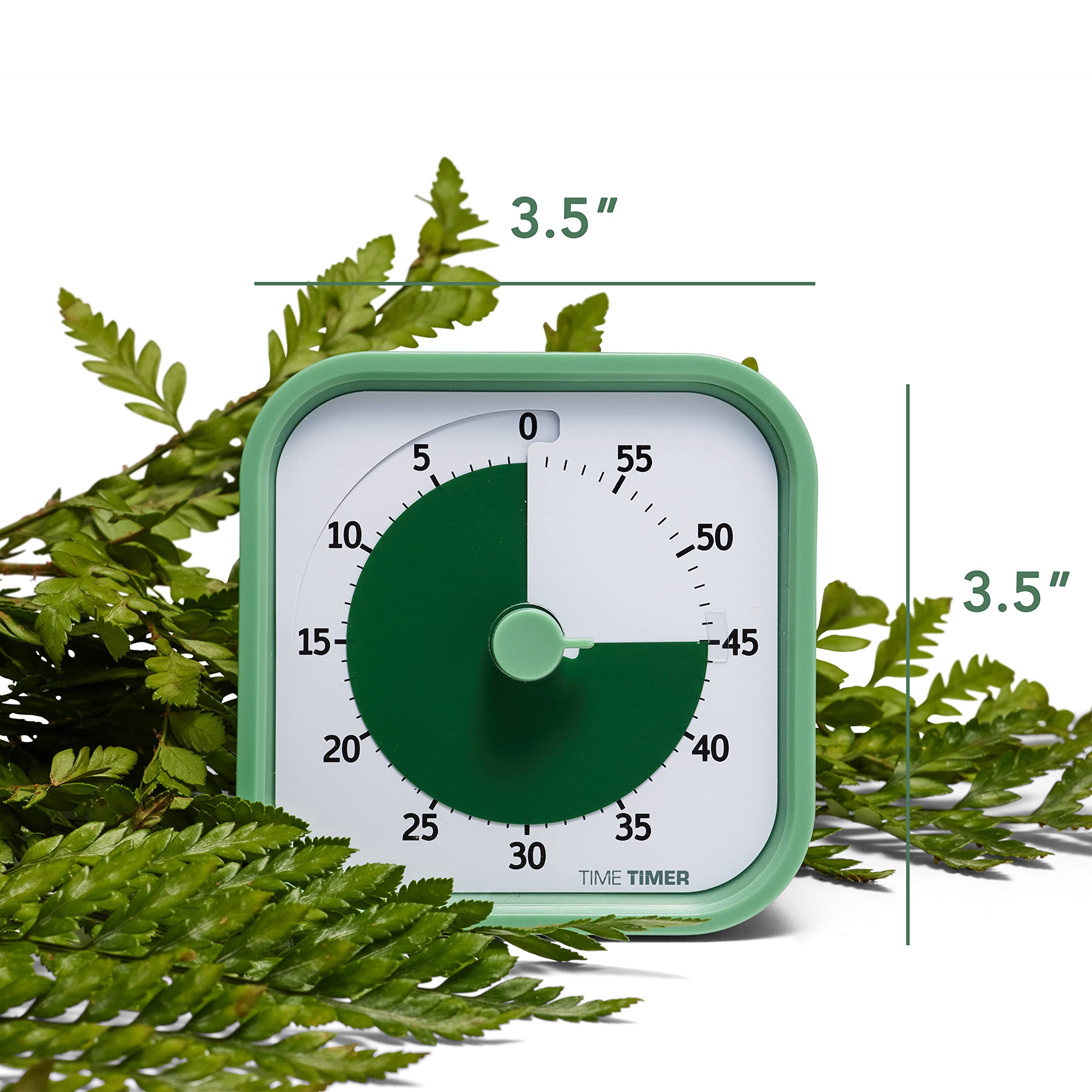 TIME TIMER detail of fern green with removable silicone cover for easy personalization