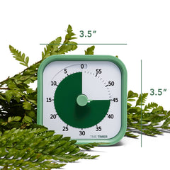 TIME TIMER detail of fern green with removable silicone cover for easy personalization
