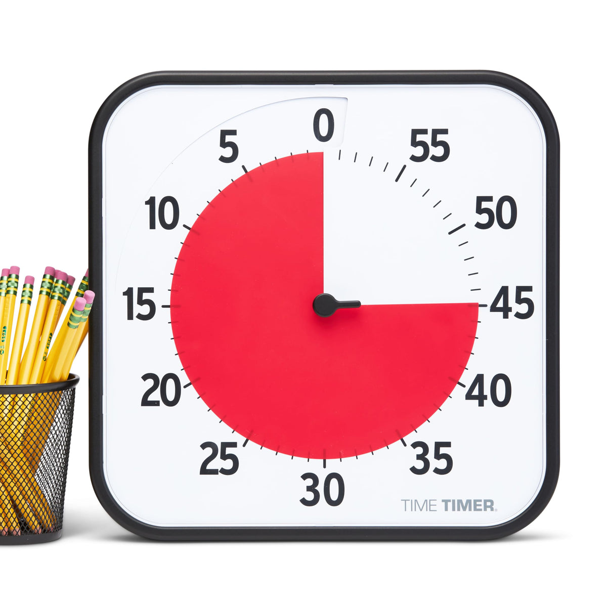 TIME TIMER front face showing red disk and large numbers for quick visual timing
