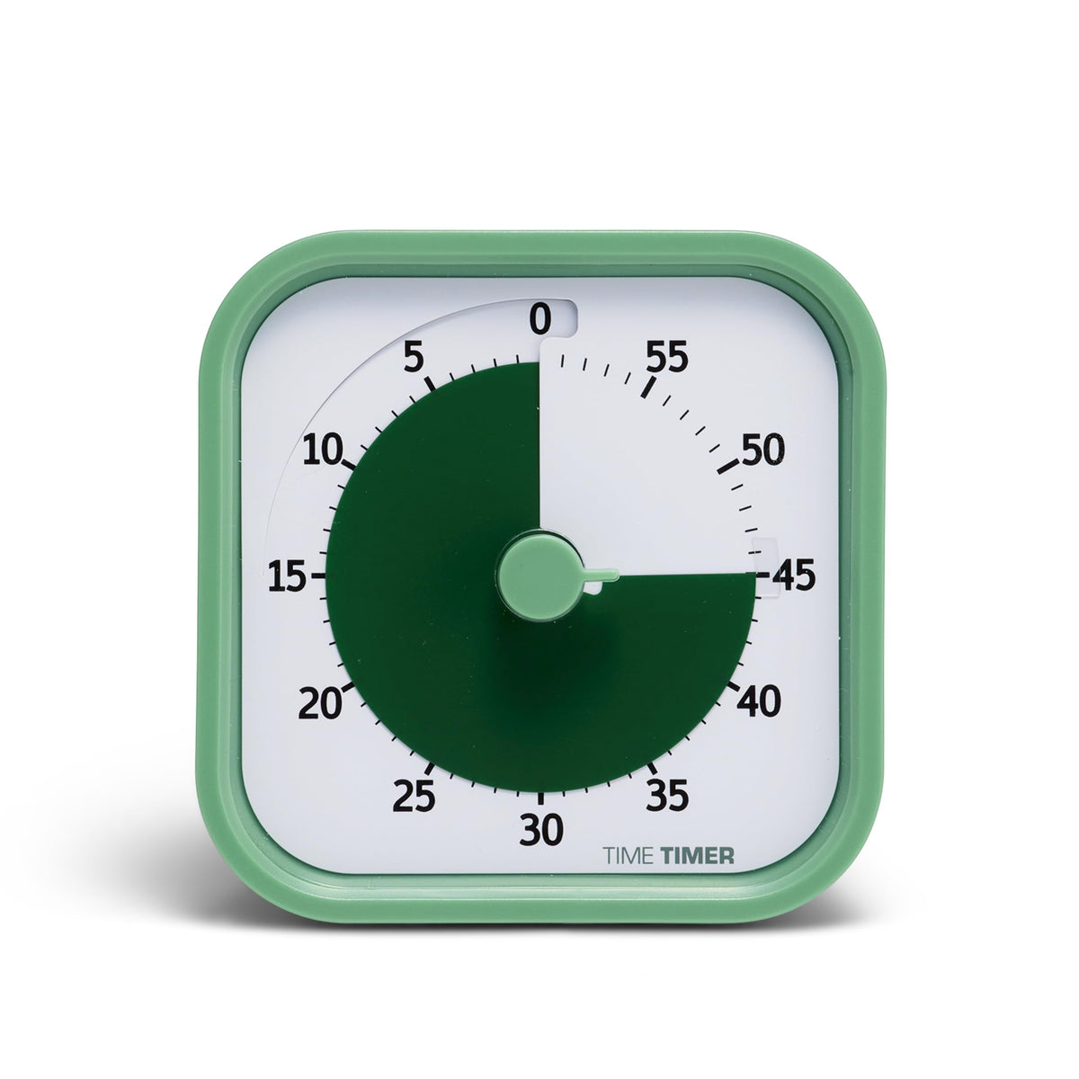 TIME TIMER front view Fern Green showing clear red disk for quick time awareness