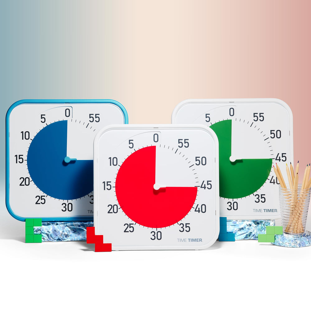 TIME TIMER in classroom display shows visible timer aiding calm transitions