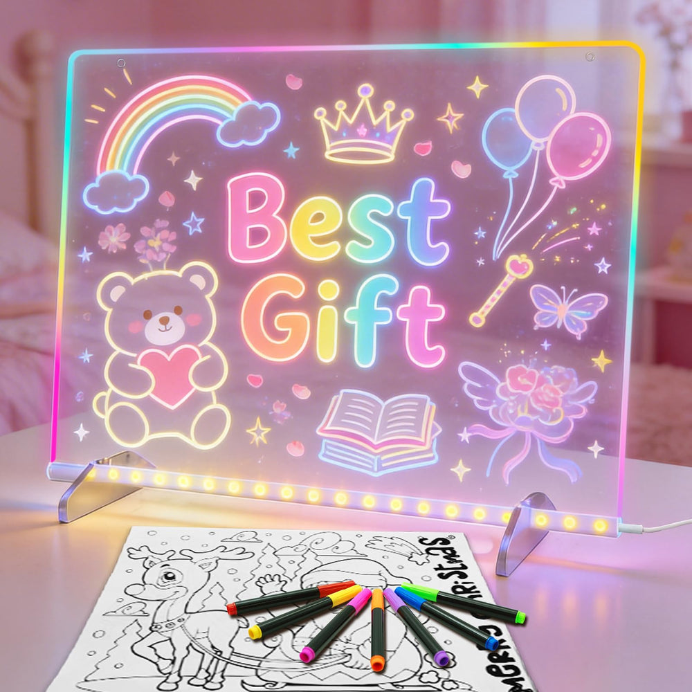Timisigns front view of LED drawing board showing vibrant colors and easy controls