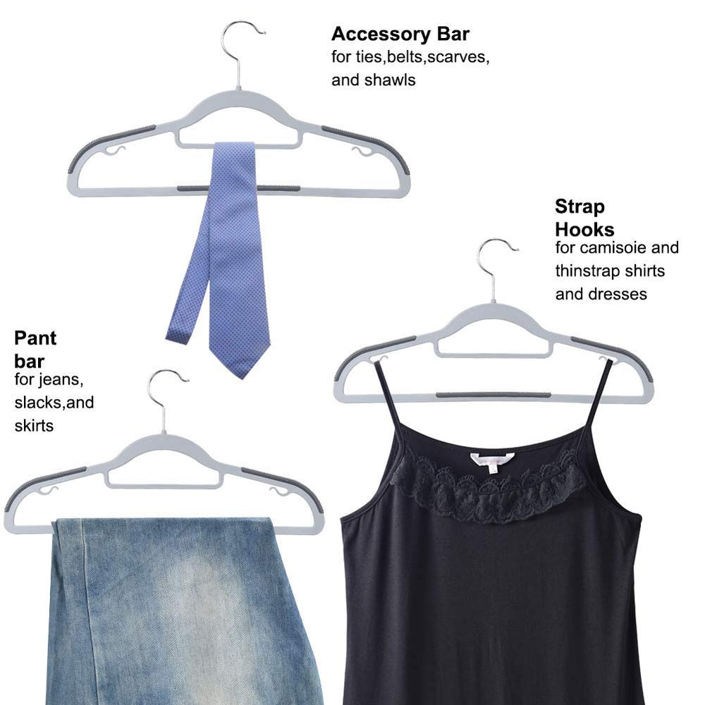 TIMMY hanger beside a standard hanger to show space savings