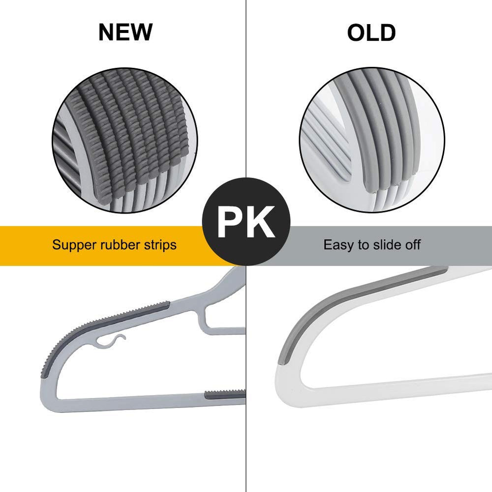 TIMMY slim 0.2-inch profile hanger saving closet space efficiently