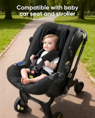 TinlyFinly close-up of head support layers showing adjustable fit for newborns benefit