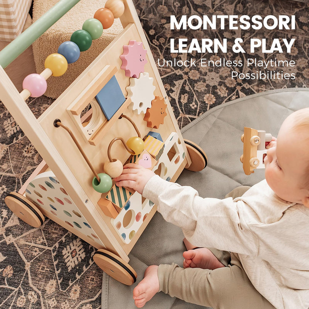 Tiny Land walker in living room setting demonstrating decor-friendly look