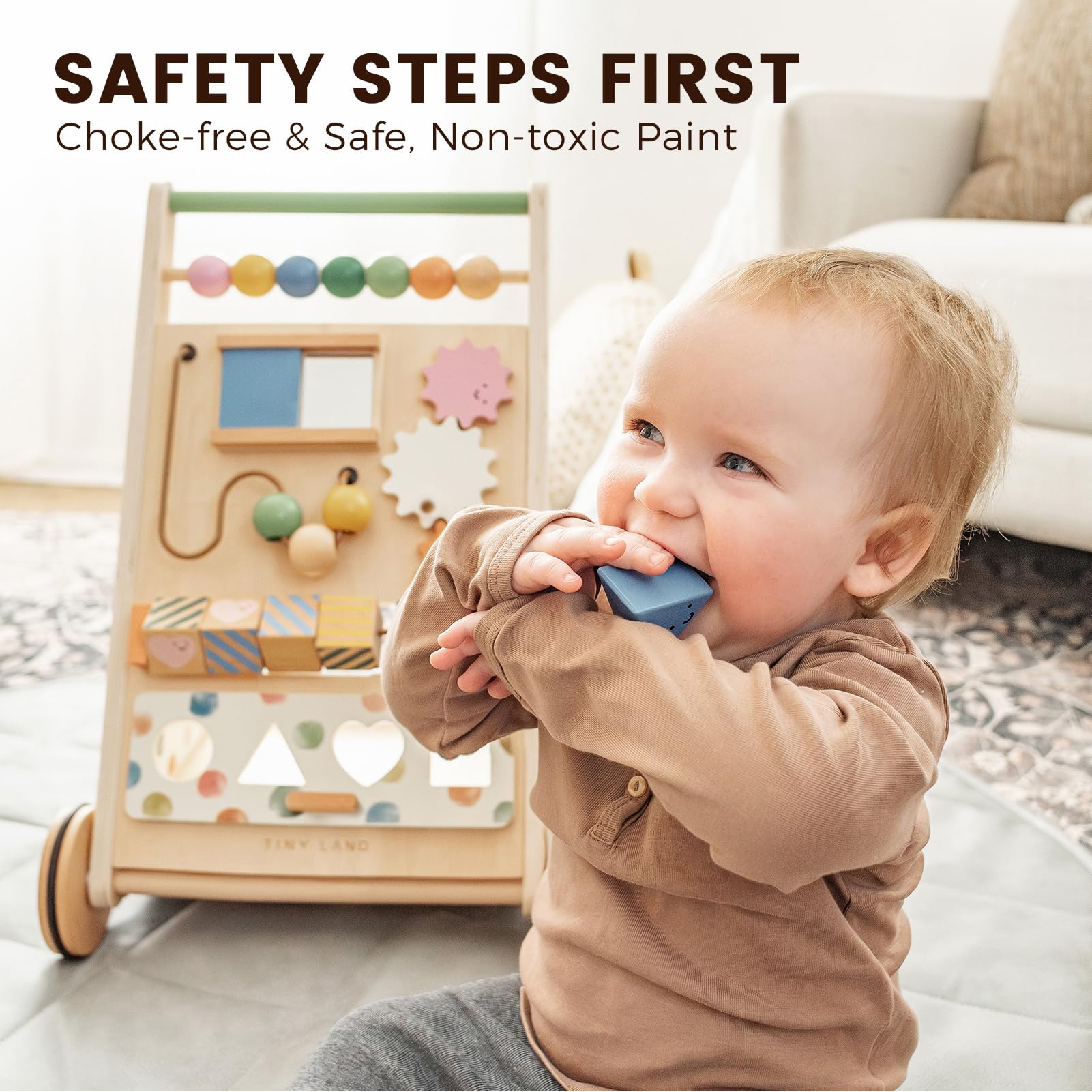 Tiny Land Montessori mirror detail encouraging visual tracking and discovery