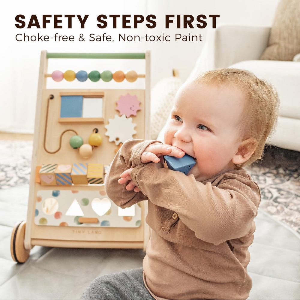 Tiny Land Montessori mirror detail encouraging visual tracking and discovery