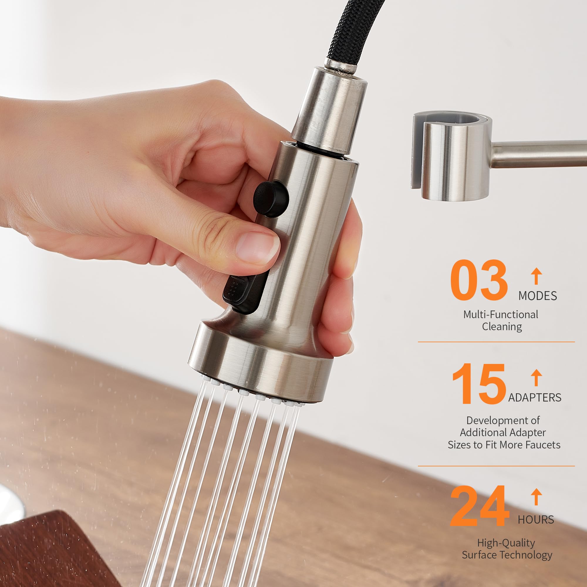 TIORIY assortment of 15 adapters laid out to ensure broad faucet compatibility