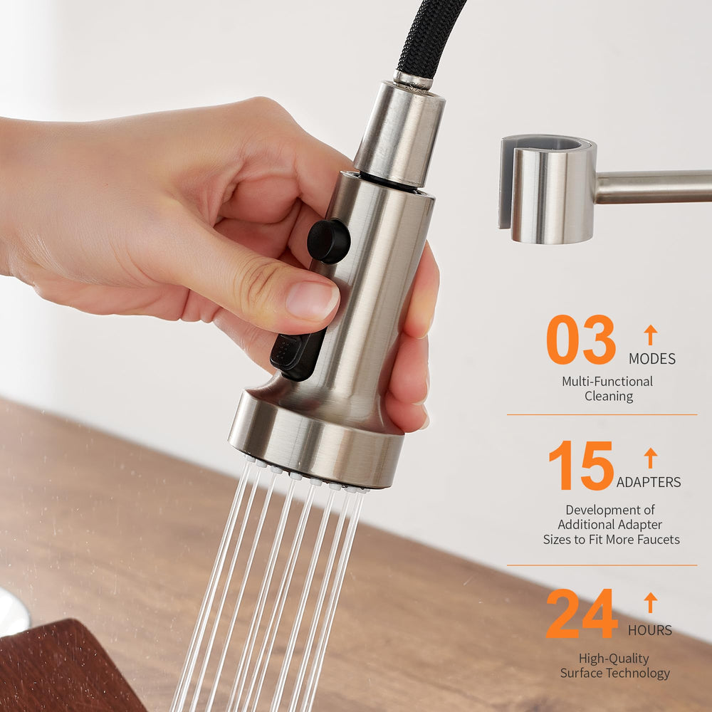 TIORIY assortment of 15 adapters laid out to ensure broad faucet compatibility