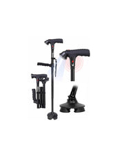 TIRAROME front view showing full cane and ergonomic grip for stable walking