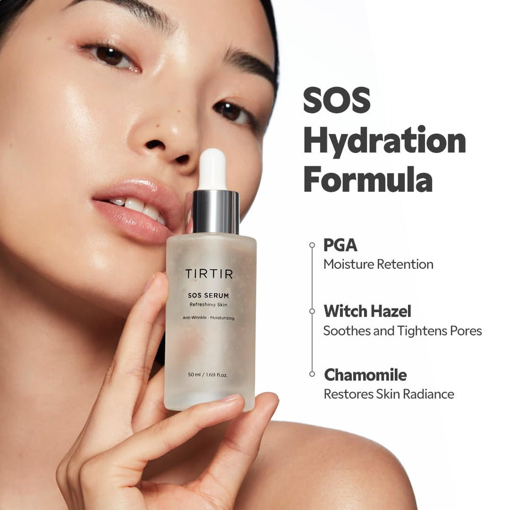 TIRTIR applied under makeup base, illustrates dewy finish and smooth canvas