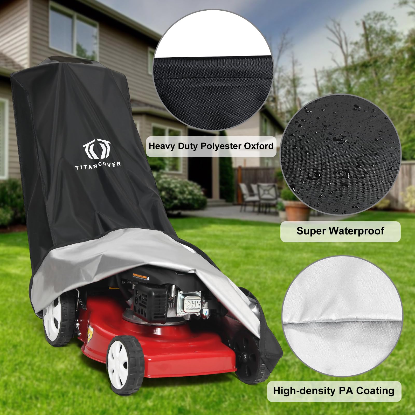 TITANCOVERS double drawstring hem detail securing cover against wind