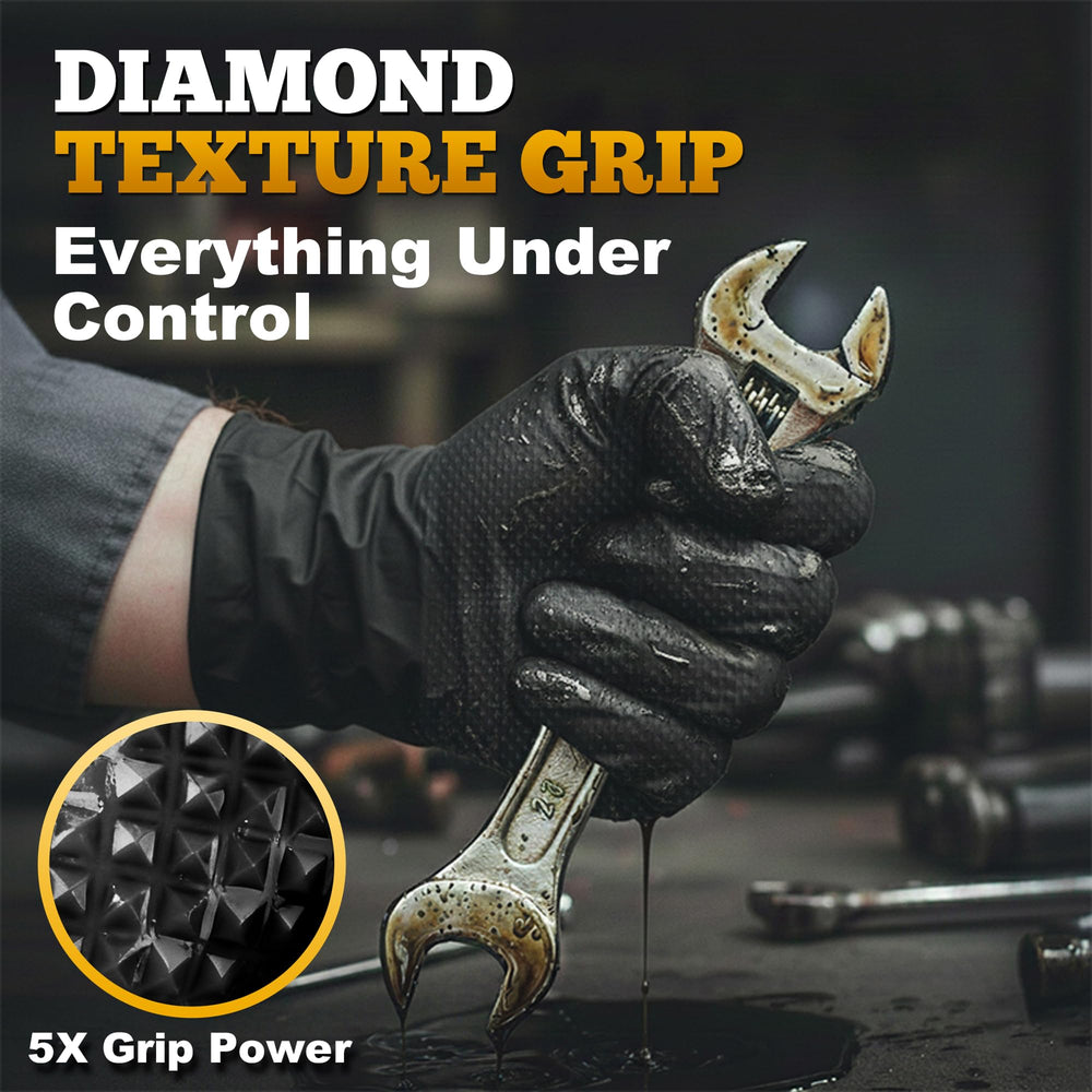 TitanFlex gloves worn by mechanic handling oily parts with stronger protection